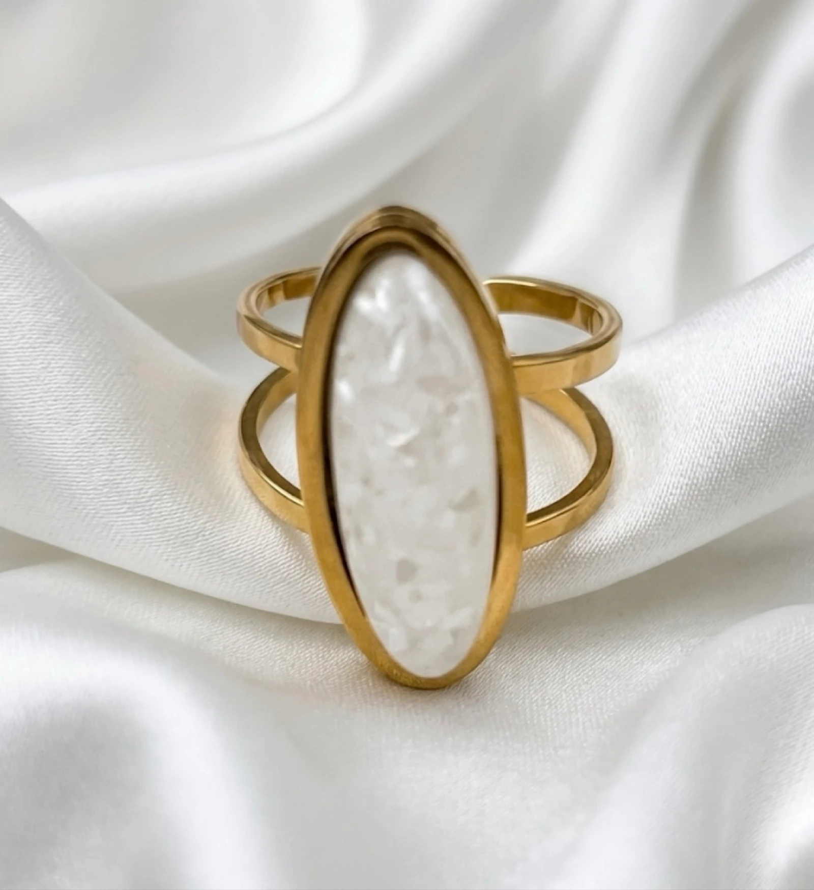 ajustable en acier inoxydable Bague dorée ajustable en acier inoxydable